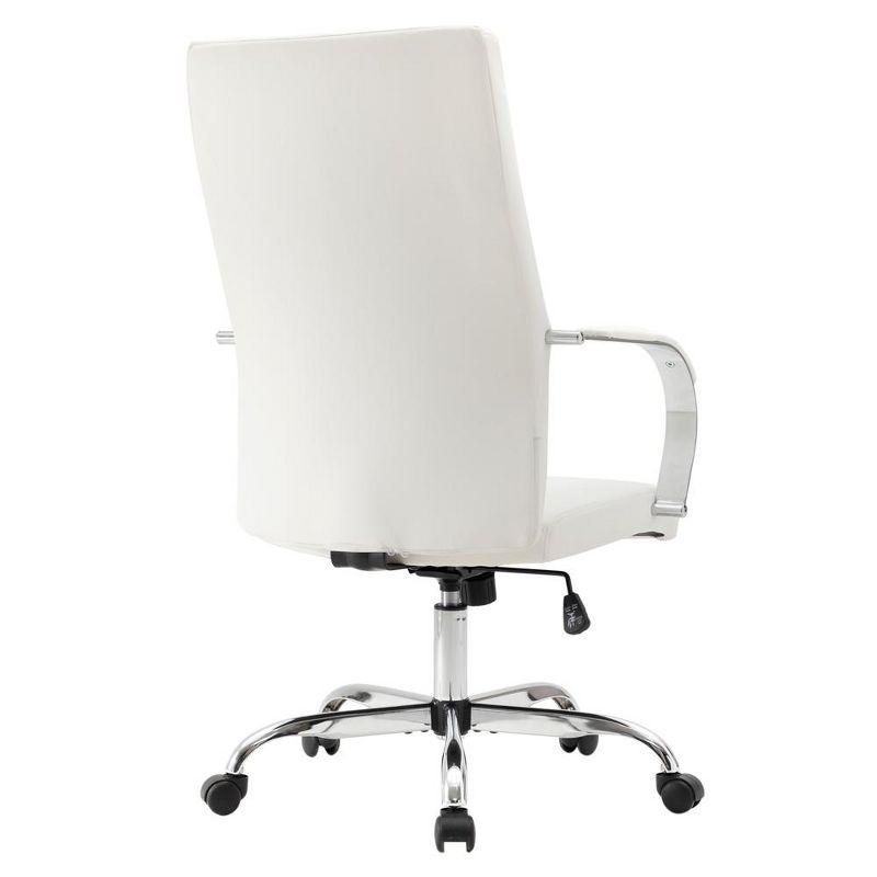 LeisureMod Sonora High-Back Leather Office Chair with Adjustable Height, Swivel, and Tilt, Ergonomic Design for Desk, Conference Room, or Home Office