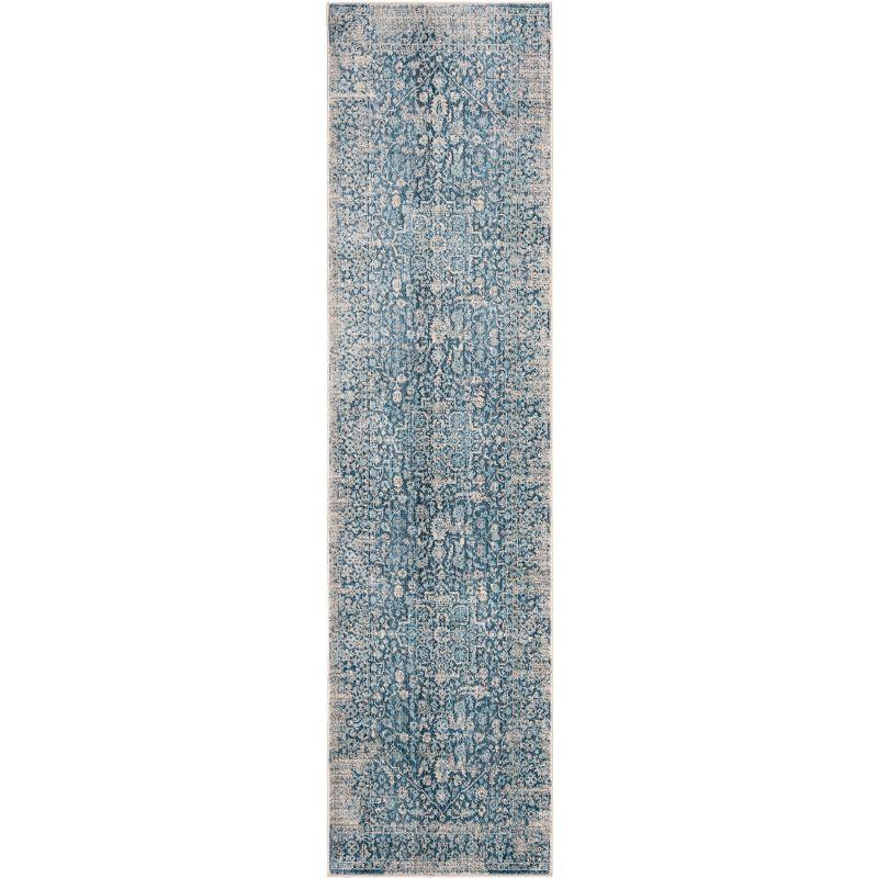 Vintage Persian VTP484 Power Loomed Runner Rug - Blue/Ivory - 2'2"x12' - Safavieh.