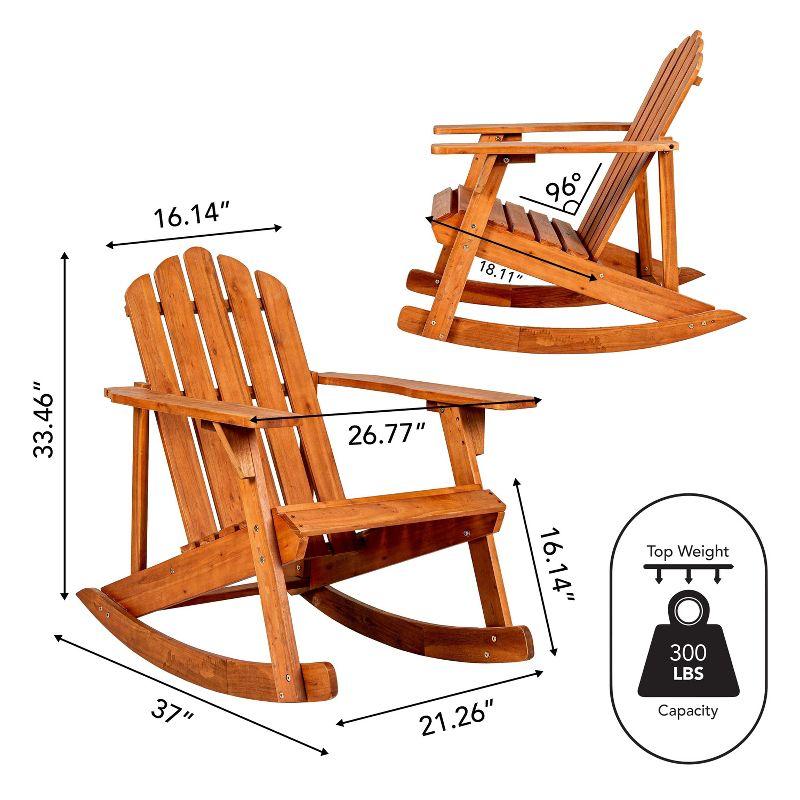 Light Brown Acacia Wood Adirondack Rocking Chair