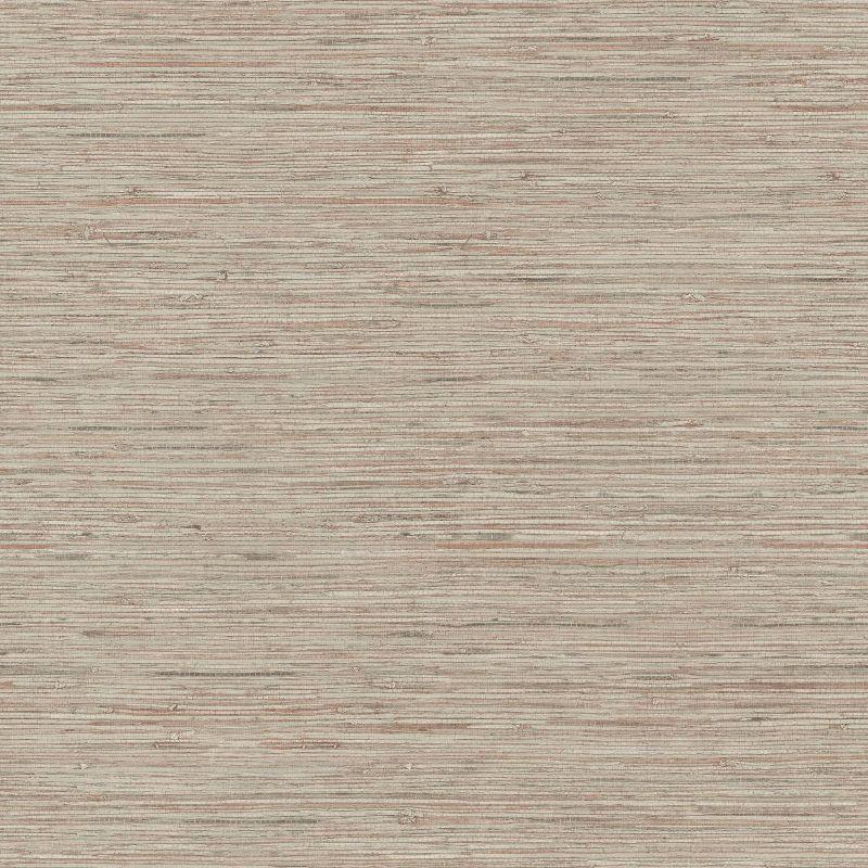 Pink and Taupe Faux Grasscloth Peel and Stick Wallpaper Roll