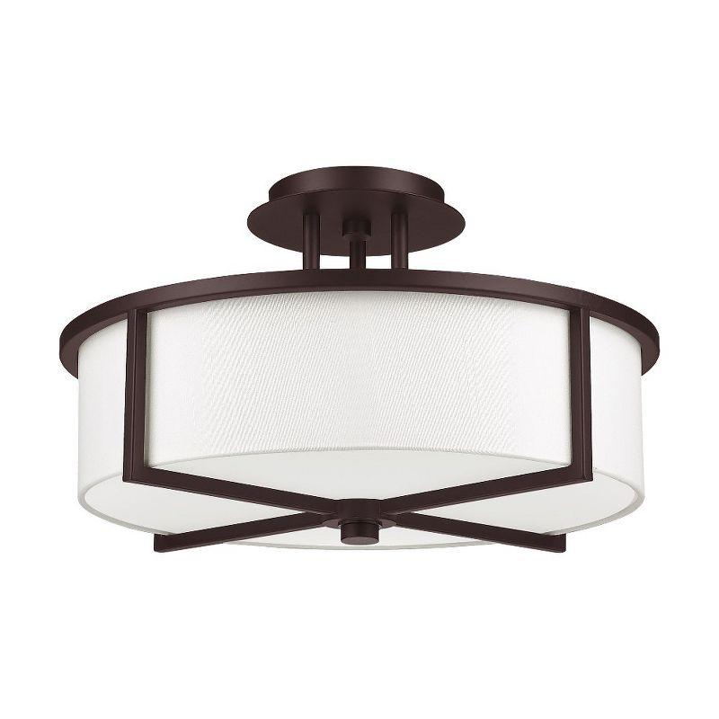 Livex Lighting Wesley 3 - Light Semi-Flush Mount in  Bronze