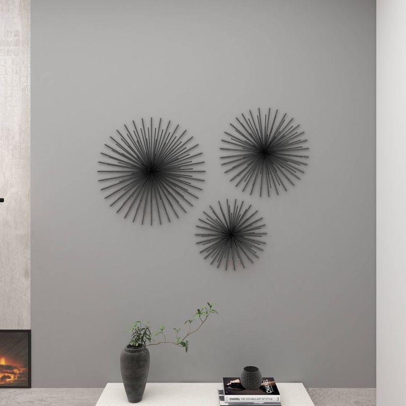 Set of 3 Metal Starburst 3D Wall Decors - Olivia & May