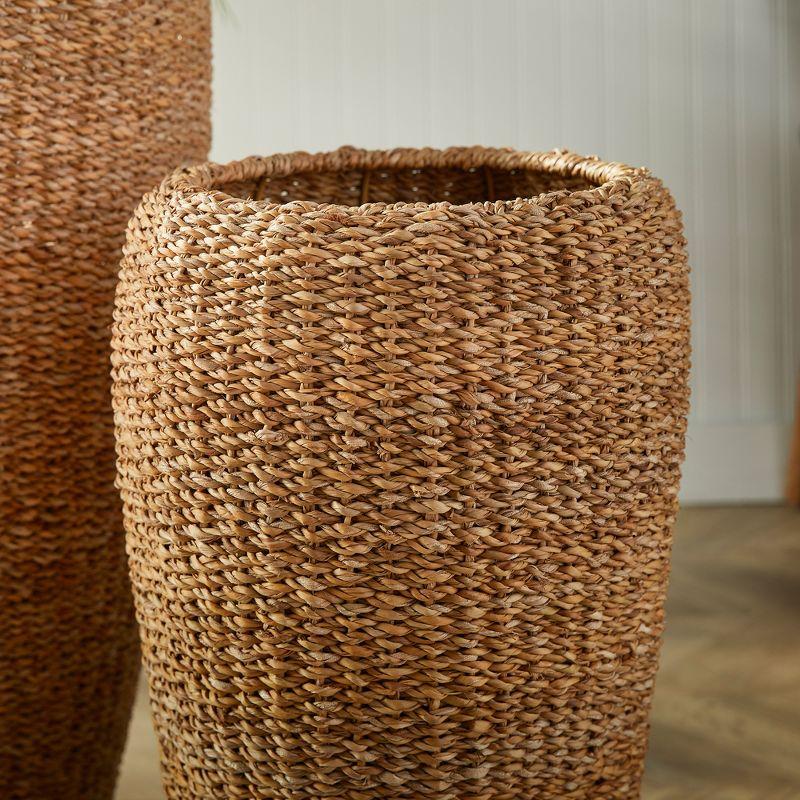 Plum & Post Seagrass Tall Round Planters, Set Of 2
