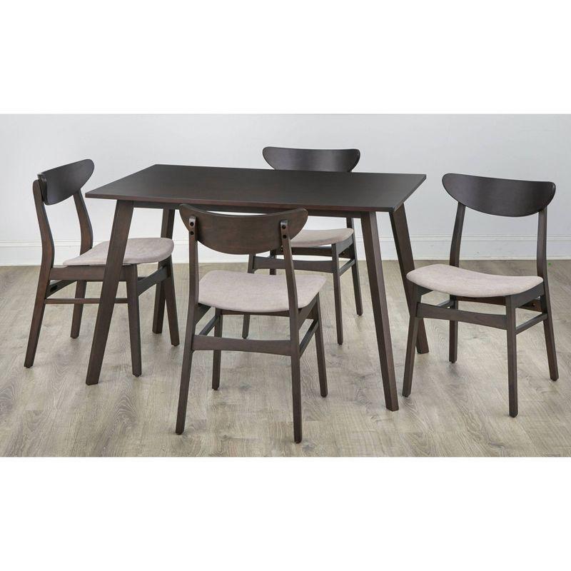 5pc Parlin Dining Set Walnut - Buylateral: Mid-century Style, Rubberwood, Seats 4