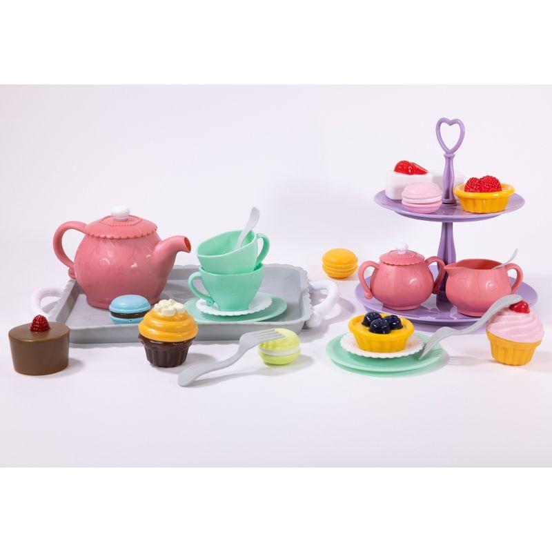 NurtureNature Afternoon Tea Set 25pc - Pink Pot, Desserts, Pretend Play, Ages 3+