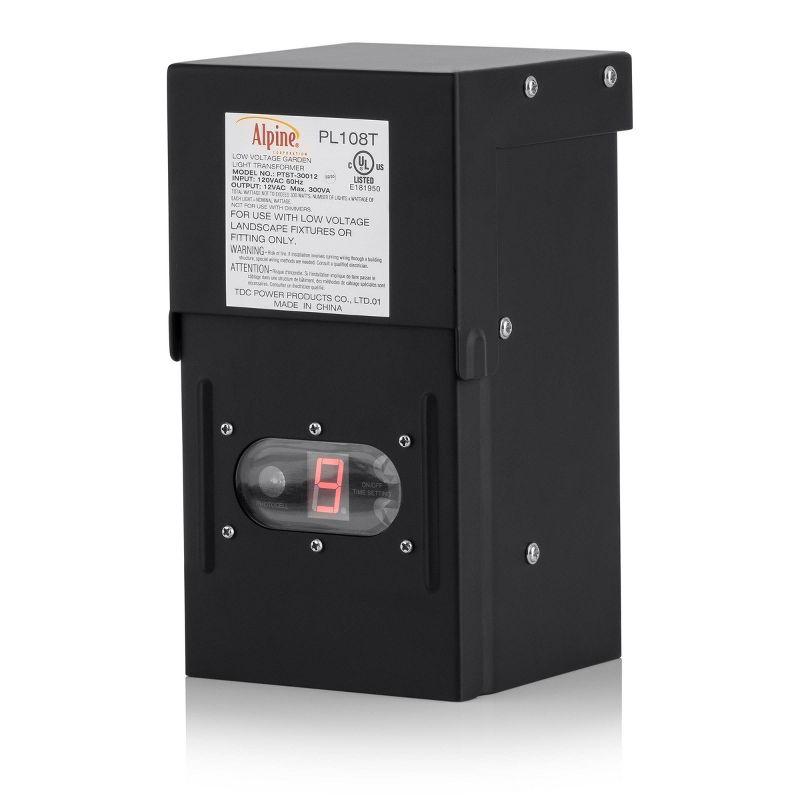 300 Watt Black Outdoor Transformer with Timer and Photo Cell