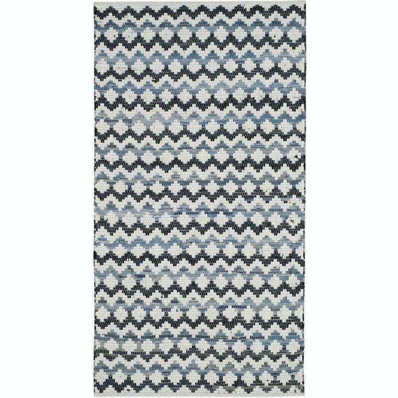 Montauk MTK120 Hand Woven Indoor Accent Rug - Ivory Blue/Black - 4'x6' - Safavieh