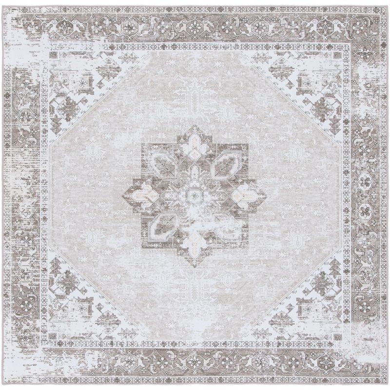 Tucson TSN102 Power Loomed Machine Washable Area Rug - Sage/Ivory - 6'x6' - Safavieh.