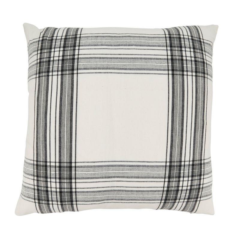 Saro Lifestyle Timeless Plaid Down Filled Throw Pillow