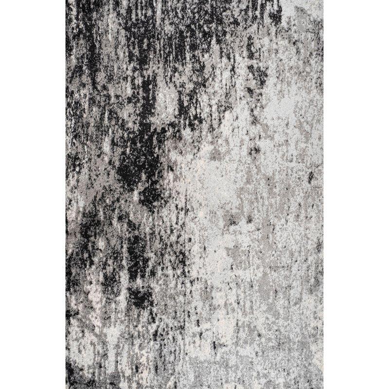 4'x6' Storm Modern Abstract Area Rug, Gray/Cream - JONATHAN Y