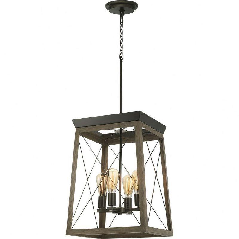 Progress Lighting Briarwood 4-Light Foyer Pendant, Antique Bronze Finish, Vintage-Style Bulbs, Steel Material