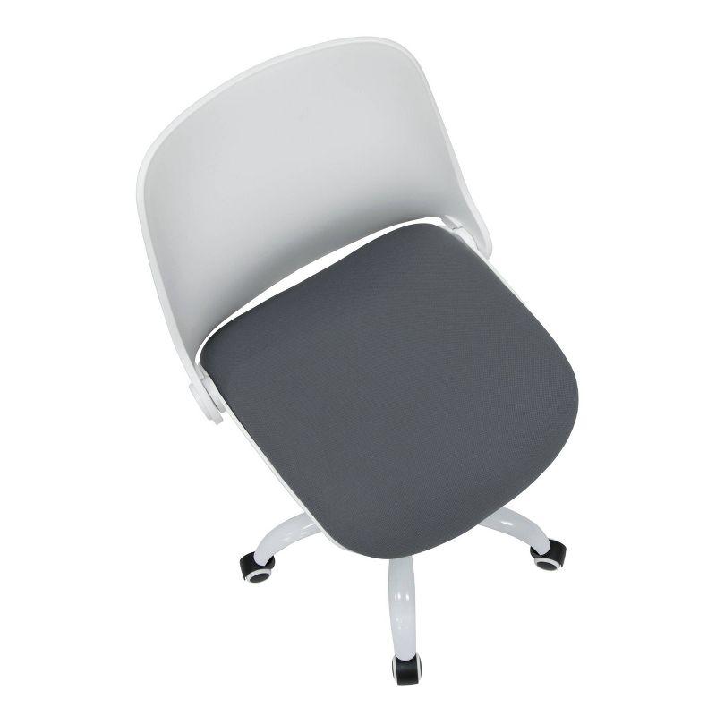 Ergonomic White and Gray Fabric Swivel Task Chair