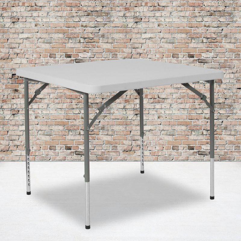 Flash Furniture Parker 2.79-Foot Square Height Adjustable Plastic Folding Table