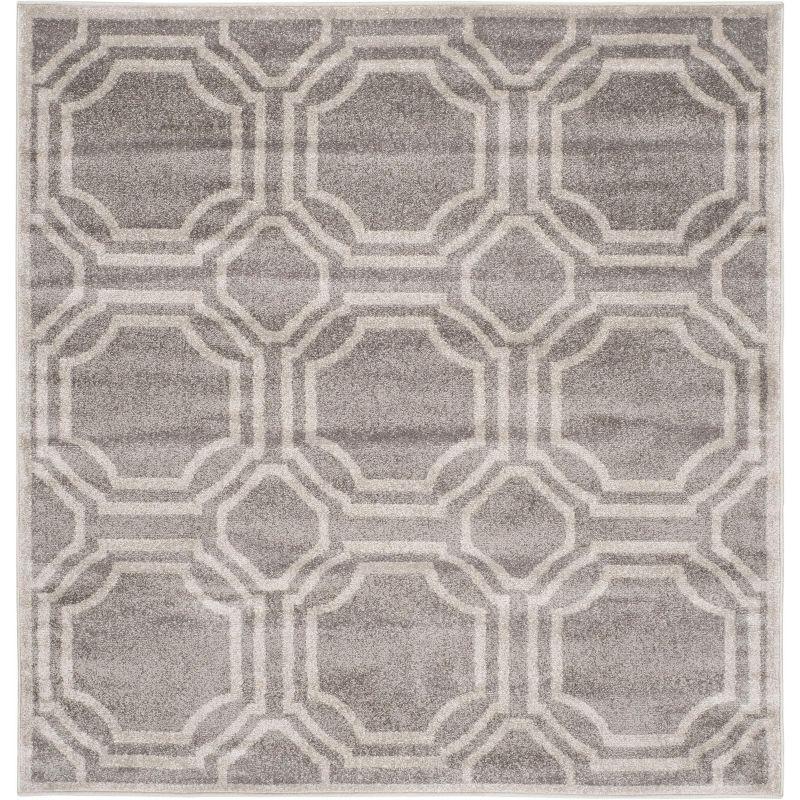 Amherst AMT411 Power Loomed Area Rug - Grey/Light Grey - 5'x5' - Safavieh.