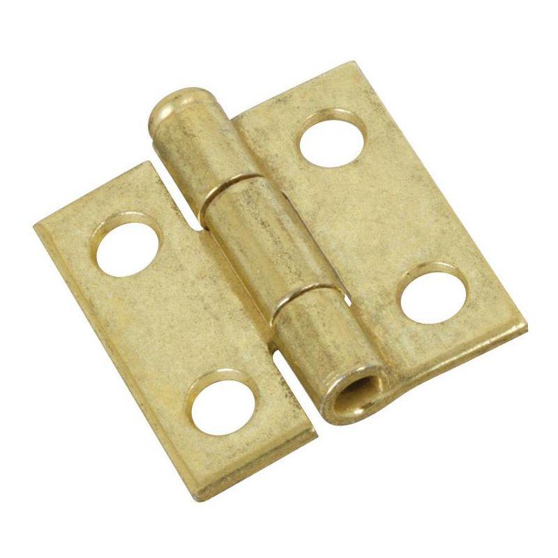 National Hardware 1 in. Brass-Plated Mortise Door Hinges, 2 Pack