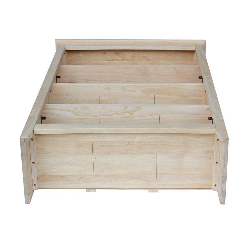 48" Shaker Bookshelf Unfinished - International Concepts: Solid Parawood, 4-Shelf Storage