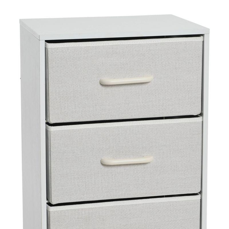 Household Essentials Dresser Tower White: Particle Board Frame, 4-Drawer Storage, Adult Assembly Required