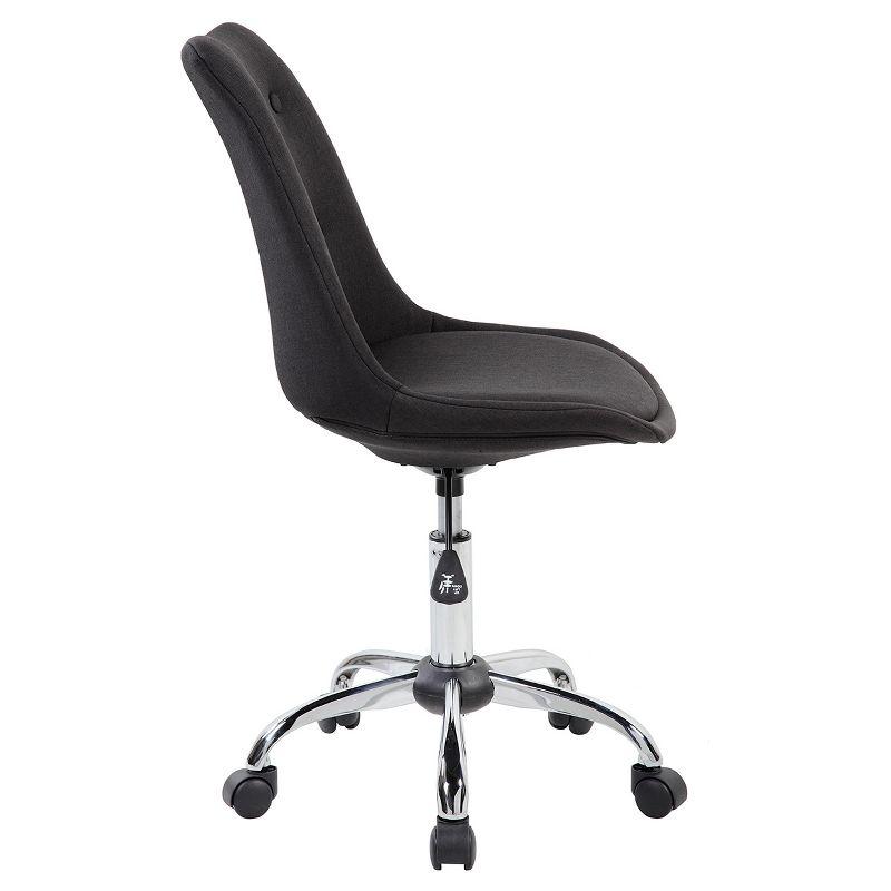 Elegant Black Fabric Swivel Task Chair with Tufted Design