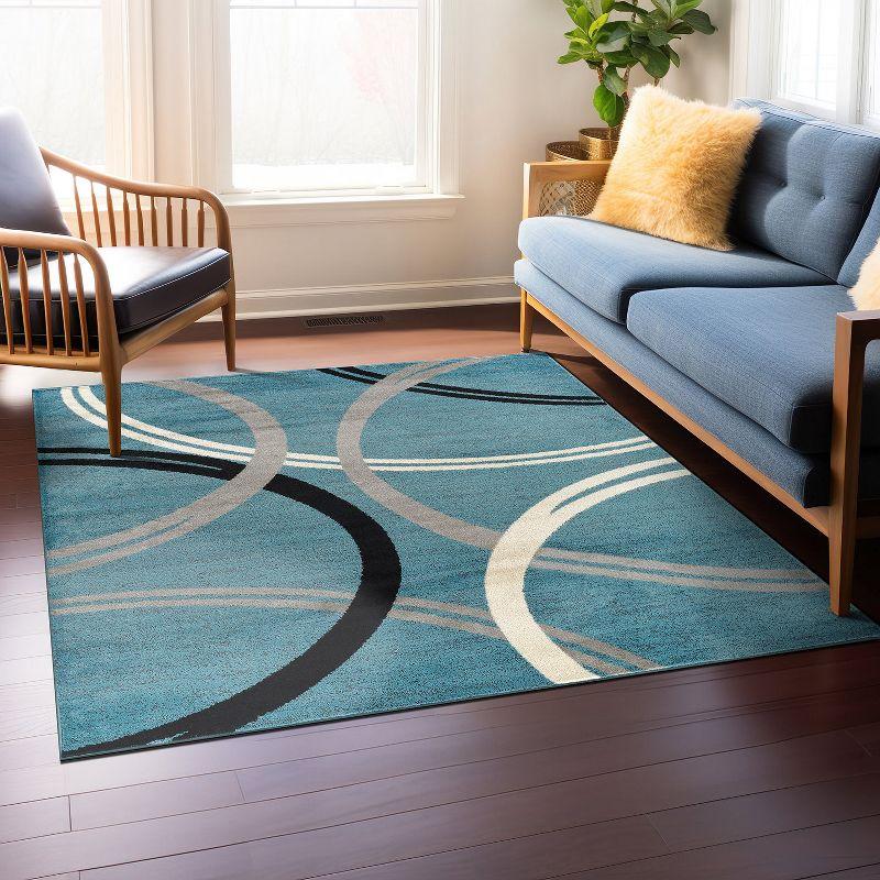 World Rug Gallery Contemporary Abstract Circles Design Area Rug