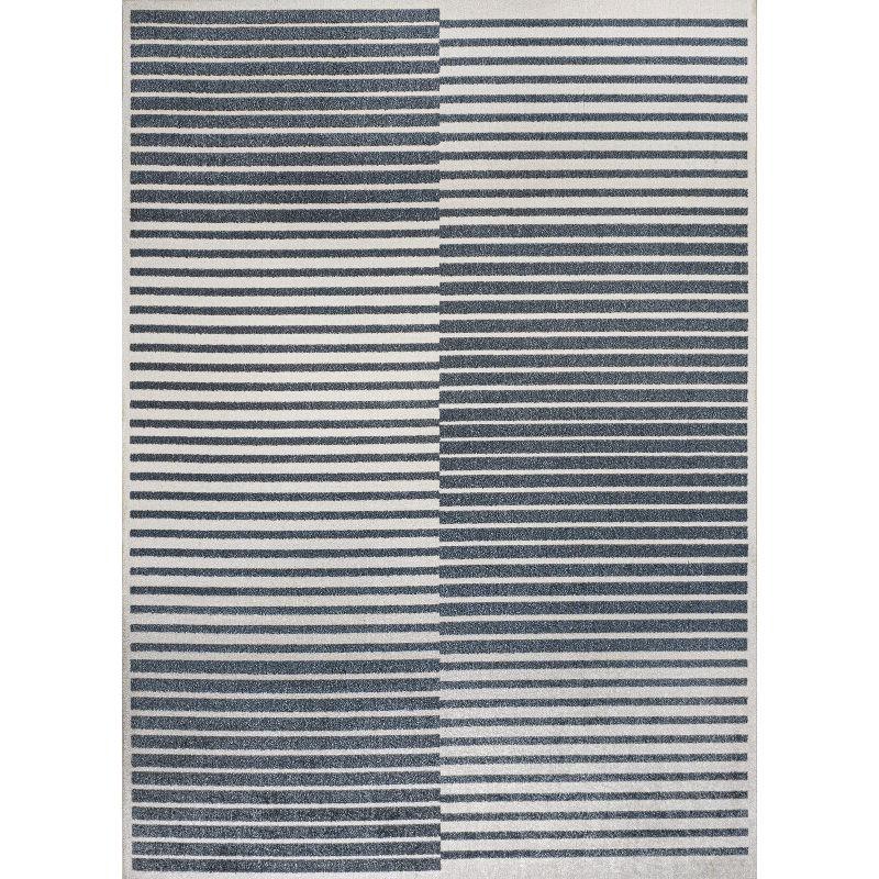 JONATHAN Y Shutter Minimalist Striped Plaid Machine-Washable Area Rug