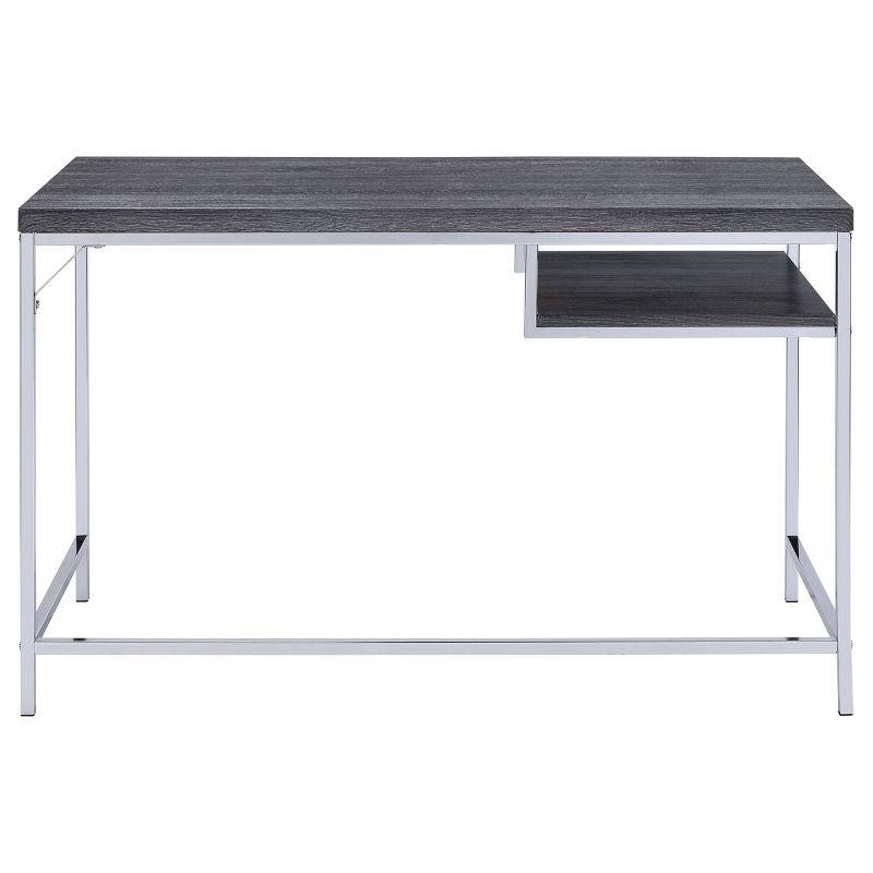 Kravitz Writing Desk with Storage Shelf Weathered Gray - Coaster: Steel Frame, Open Compartment, Home Office