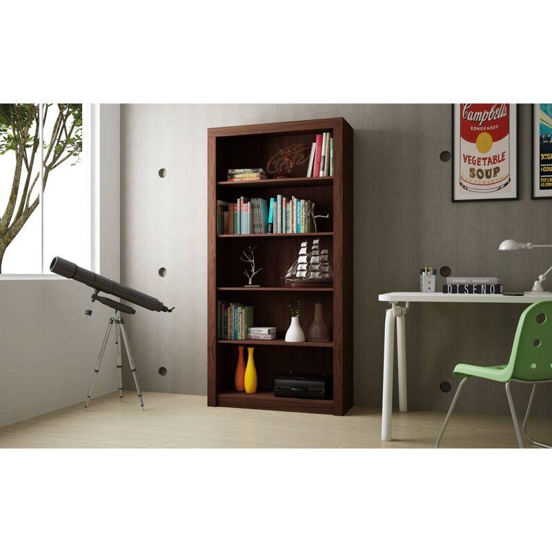 Olinda Nut Brown 72" 5-Shelf Bookcase