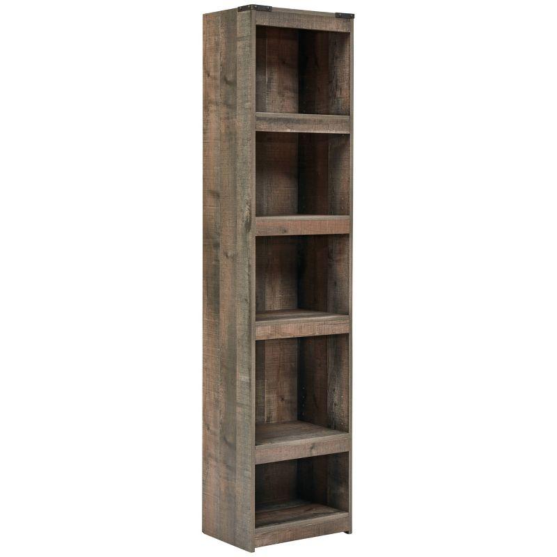 Rustic Brown Adjustable Cube Bookcase with Shelves