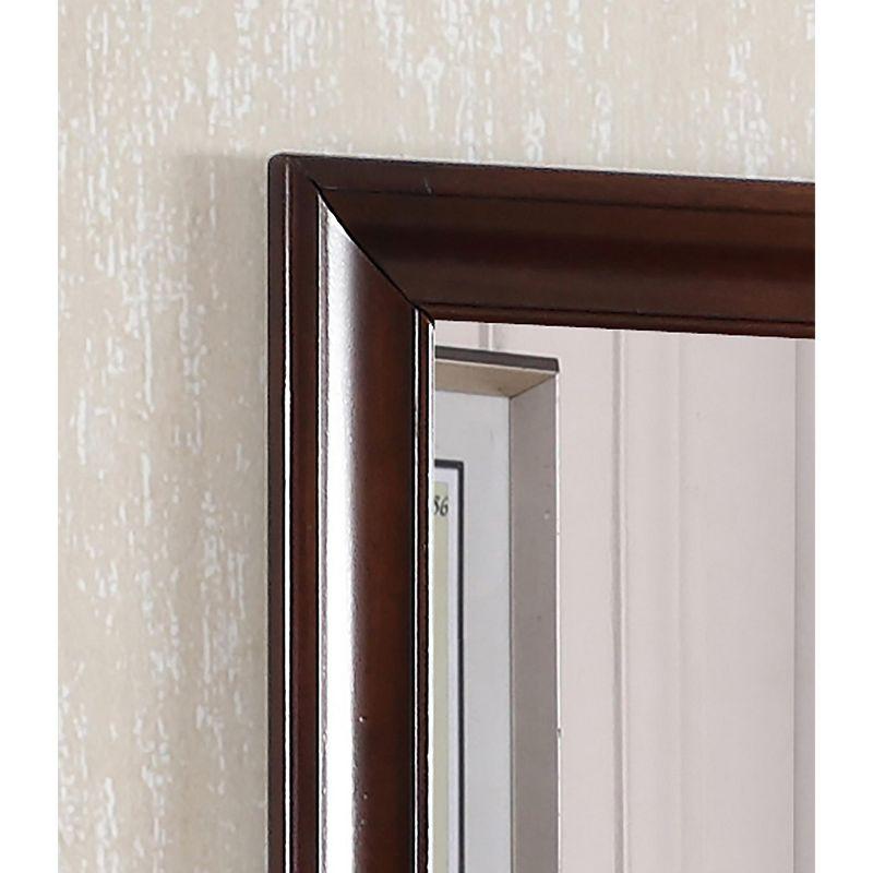 Passion Furniture LaVita 45 in. x 33 in. Modern Rectangle Framed Cappuccino Dresser Mirror