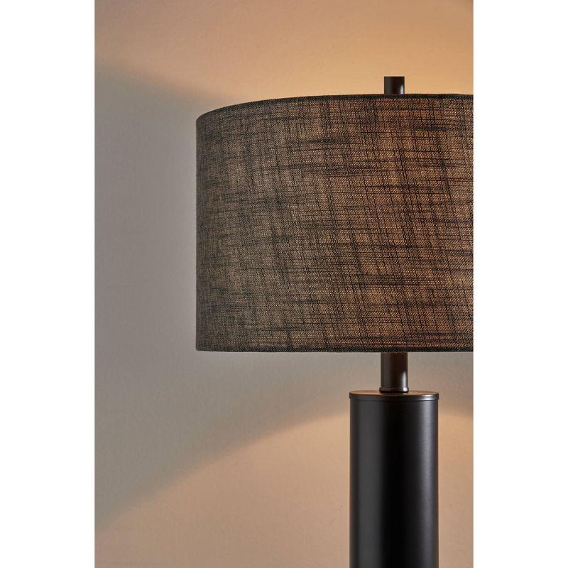 Ezra Table Lamp Black - Adesso: Modern Metal Design, No Assembly, UL Listed, Drum Shade