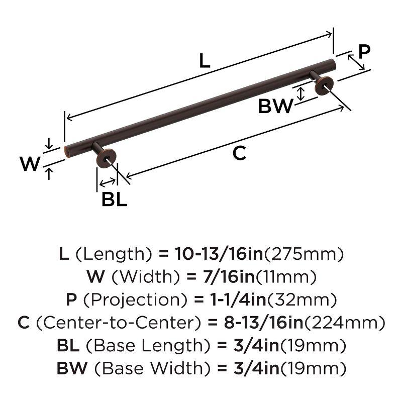 Amerock Radius 8-13/16 inch (224mm) Center-to-Center Oil-Rubbed Bronze Cabinet Pull