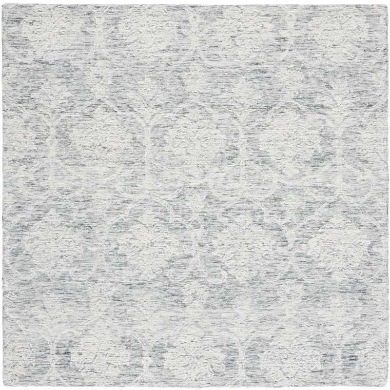 Hand-Tufted Elegance Square Wool Rug in Soft Gray