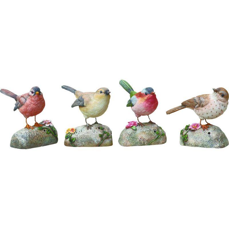 Transpac Resin in Motion Sensor Bird/Rock Set of 4 Home Decorations Spring