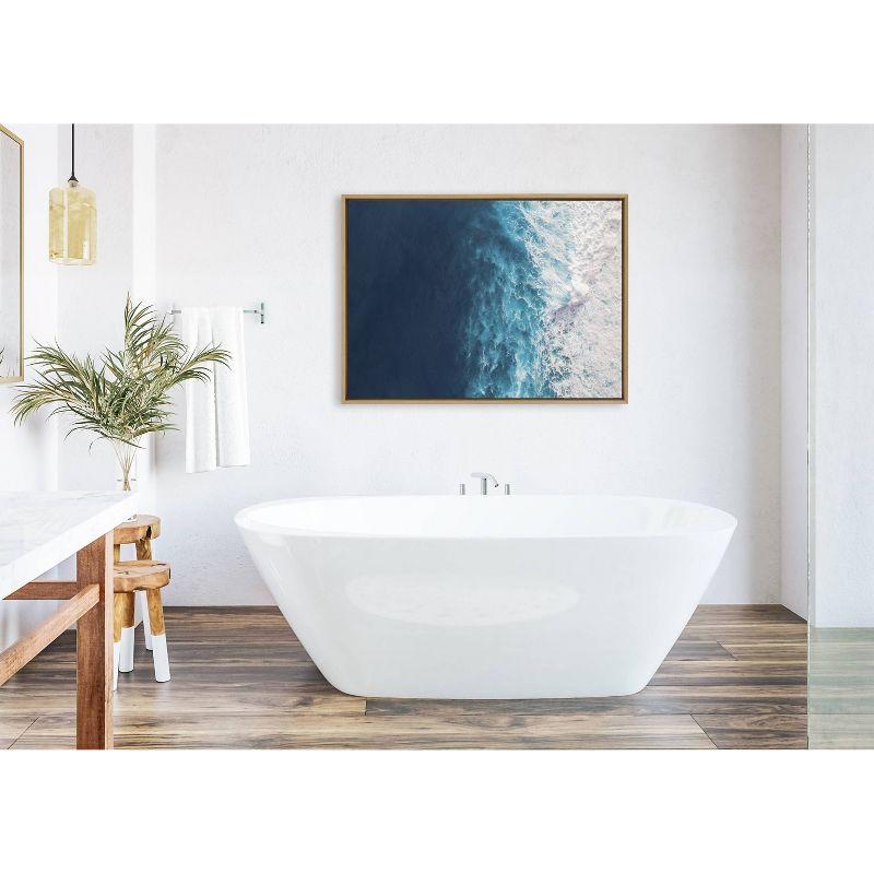 28" x 38" Sylvie Seascape Splashing Wave Frame Canvas by Creative Bunch - Kate & Laurel All Things Decor