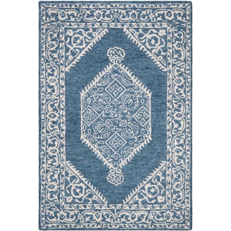 Micro-Loop MLP605 Hand Tufted Area Rug - Blue/Ivory - 4'x6' - Safavieh.