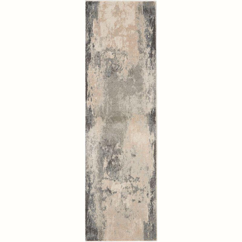 Nourison Maxell Transitional Abstract Area Rug Ivory/Grey 2'2" x 10'