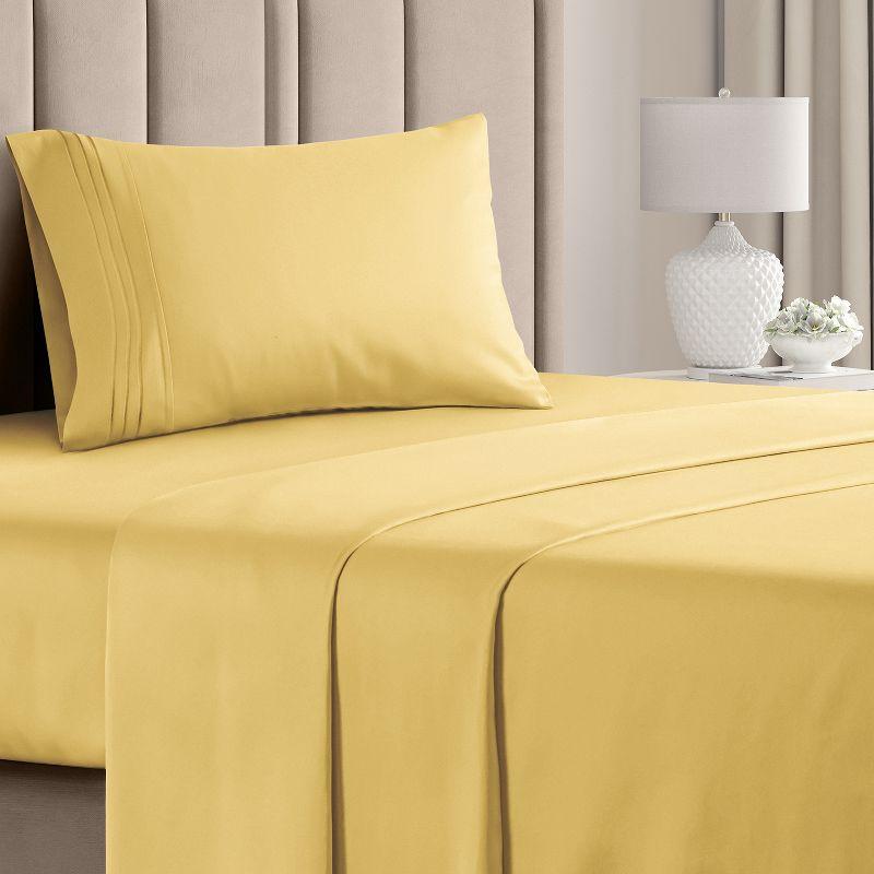 CGK Linens 4 Piece Sheet Set Microfiber, Soft & Wrinkle Free Sheet Set