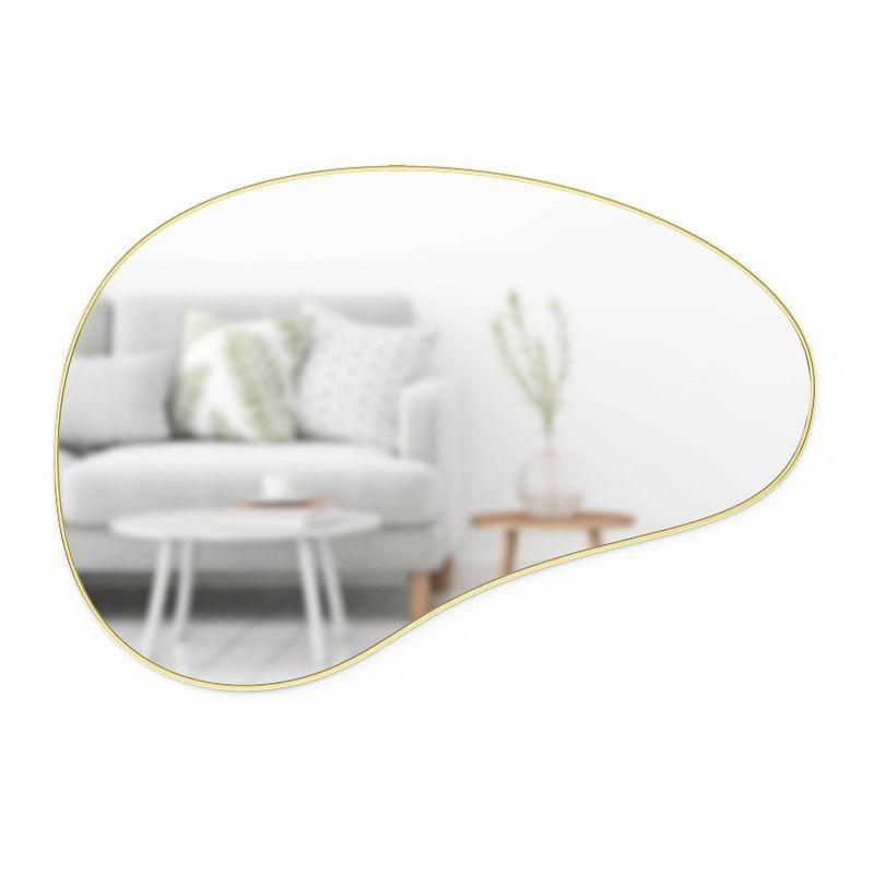 Pebble Hubba 24" x 36" Organic Shape Brass Wall Mirror