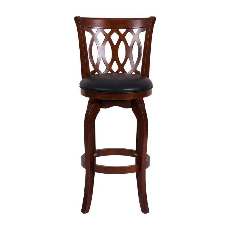 Shapel Faux Leather Swivel Bar Stool in Dark Cherry - Lexicon