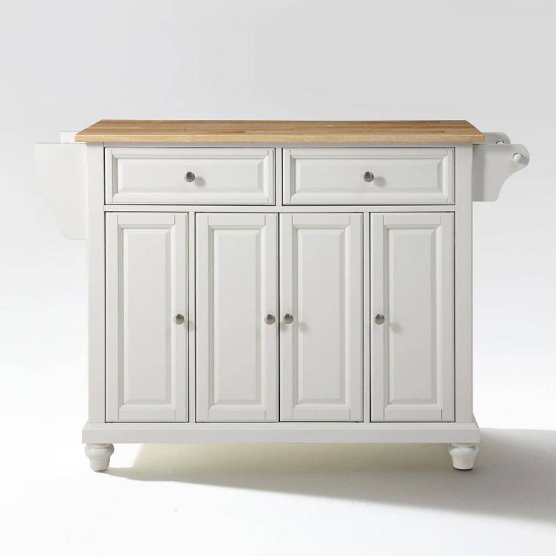 Cambridge Natural Wood Top Kitchen Island White - Crosley: Adjustable Shelves, Towel Bar, Storage Cabinets
