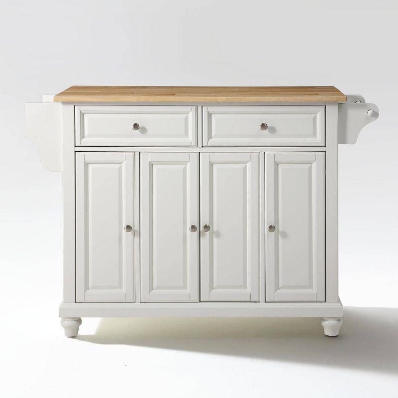 Cambridge Classic White and Natural Wood Full-Size Kitchen Island