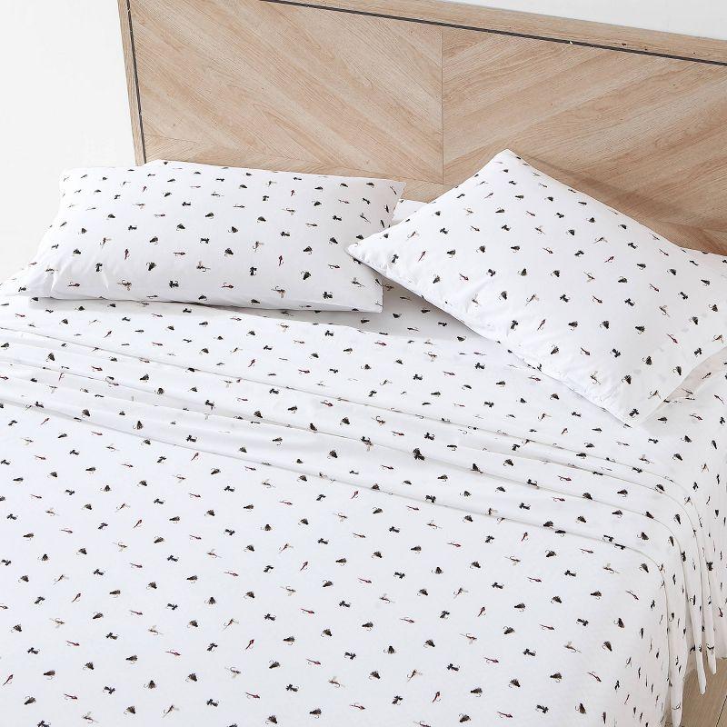 Twin XL Printed Pattern Sheet Set Fishing Flies - Eddie Bauer
