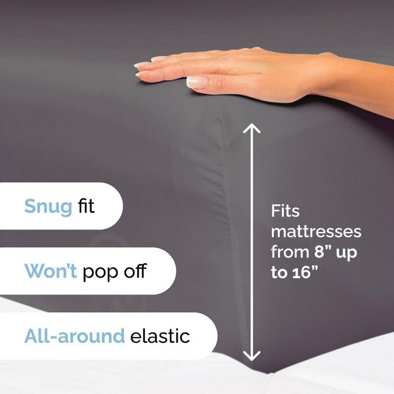 CGK Linens 5 Piece Microfiber Sheet Set in Dark Grey, Size Split King