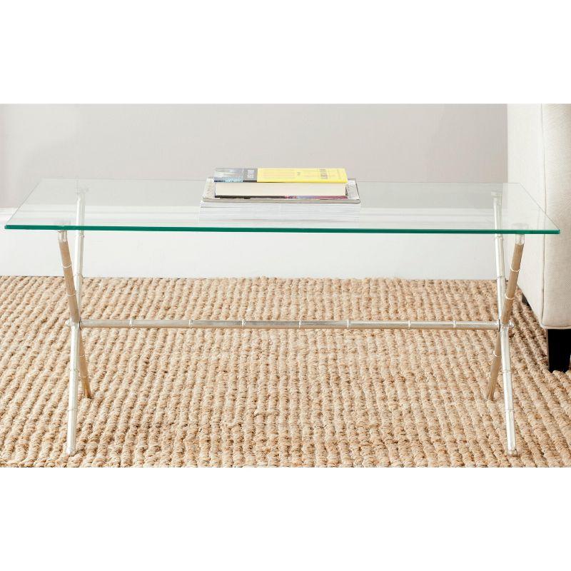Brogen Coffee Table - Silver/Clear Glass - Safavieh