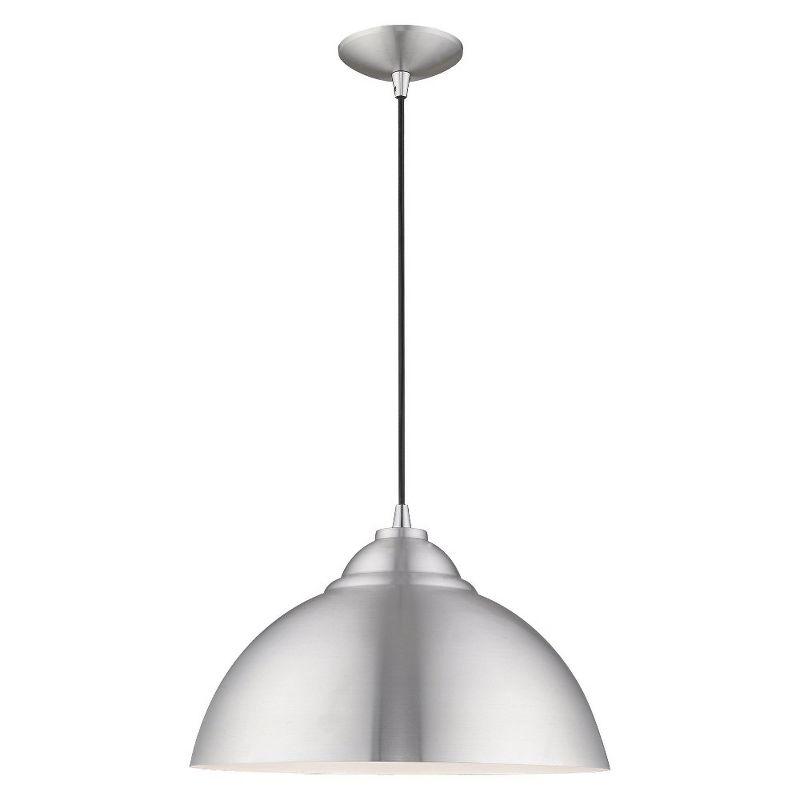 Livex Lighting Metal Shade 1 - Light Chandelier in  Brushed Aluminum