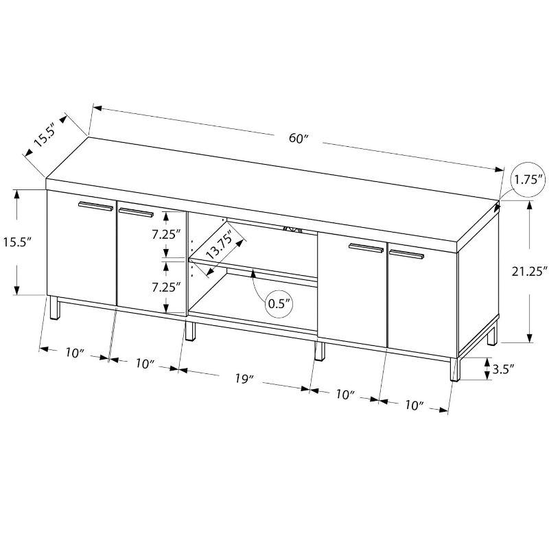 Monarch Specialties TV STAND - 60L / WHITE / GREY