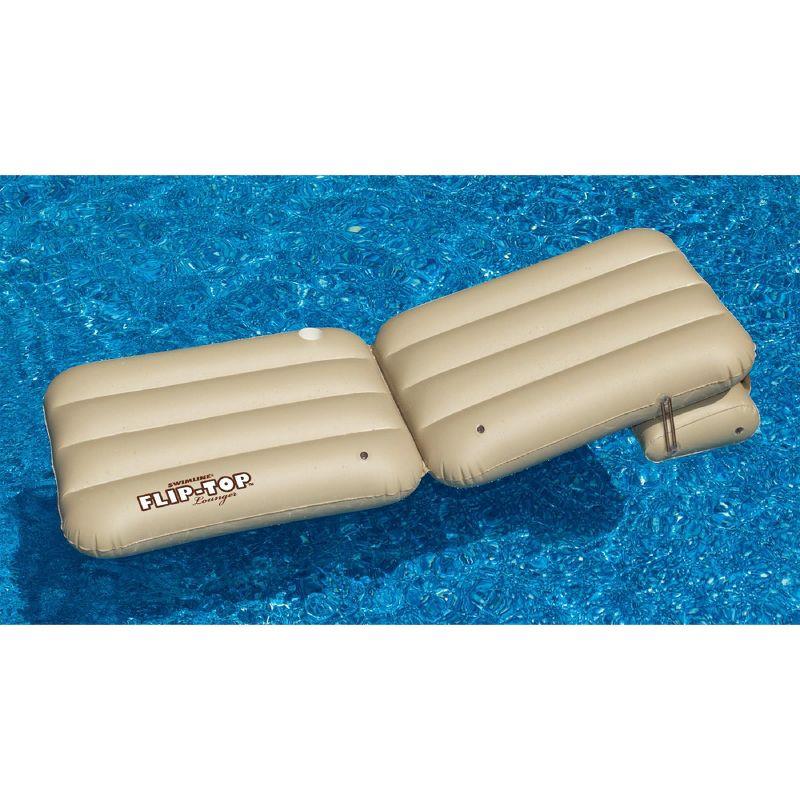 Swimline 88" Adjustable Flip-Top Inflatable Swimming Pool Lounger Raft - Beige