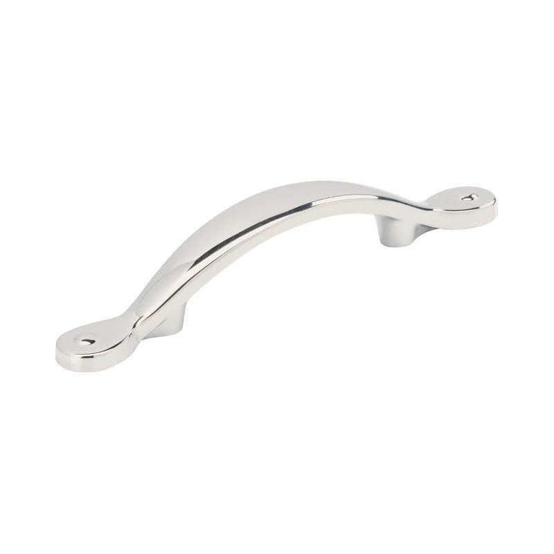 Polished Chrome Arch Cabinet Drawer Pull with Mounting Hardware