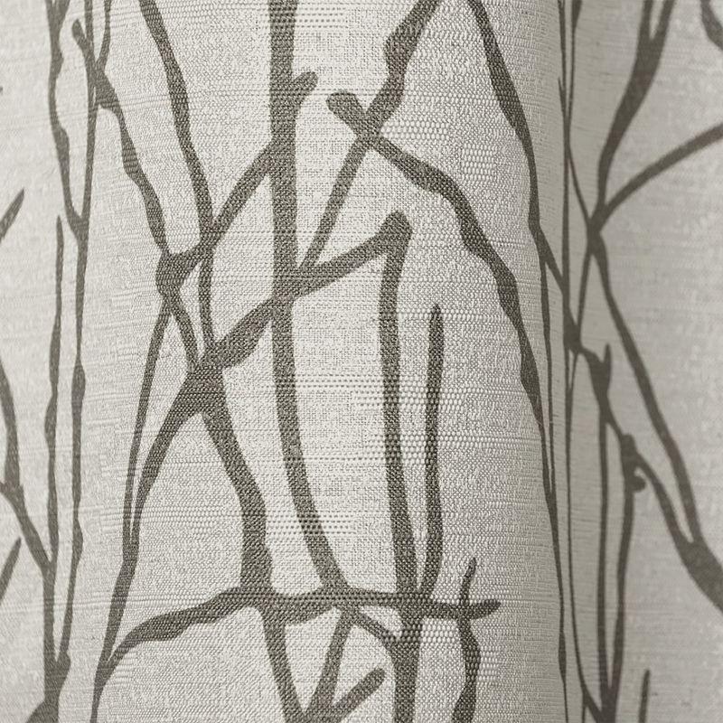 Set of 2 84"x54" Branches Linen Blend Grommet Top Window Curtain Panel Natural: Light Filtering, Botanical Design