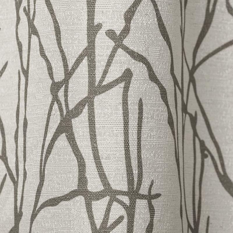 Natural Branches Linen Blend Grommet Top Curtain Panel Pair