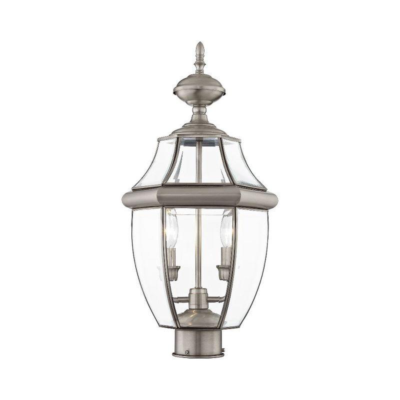 Lighting Lumens Outdoor Post Lantern Pendant with Clear Glass Shade - 2 Light Fixture